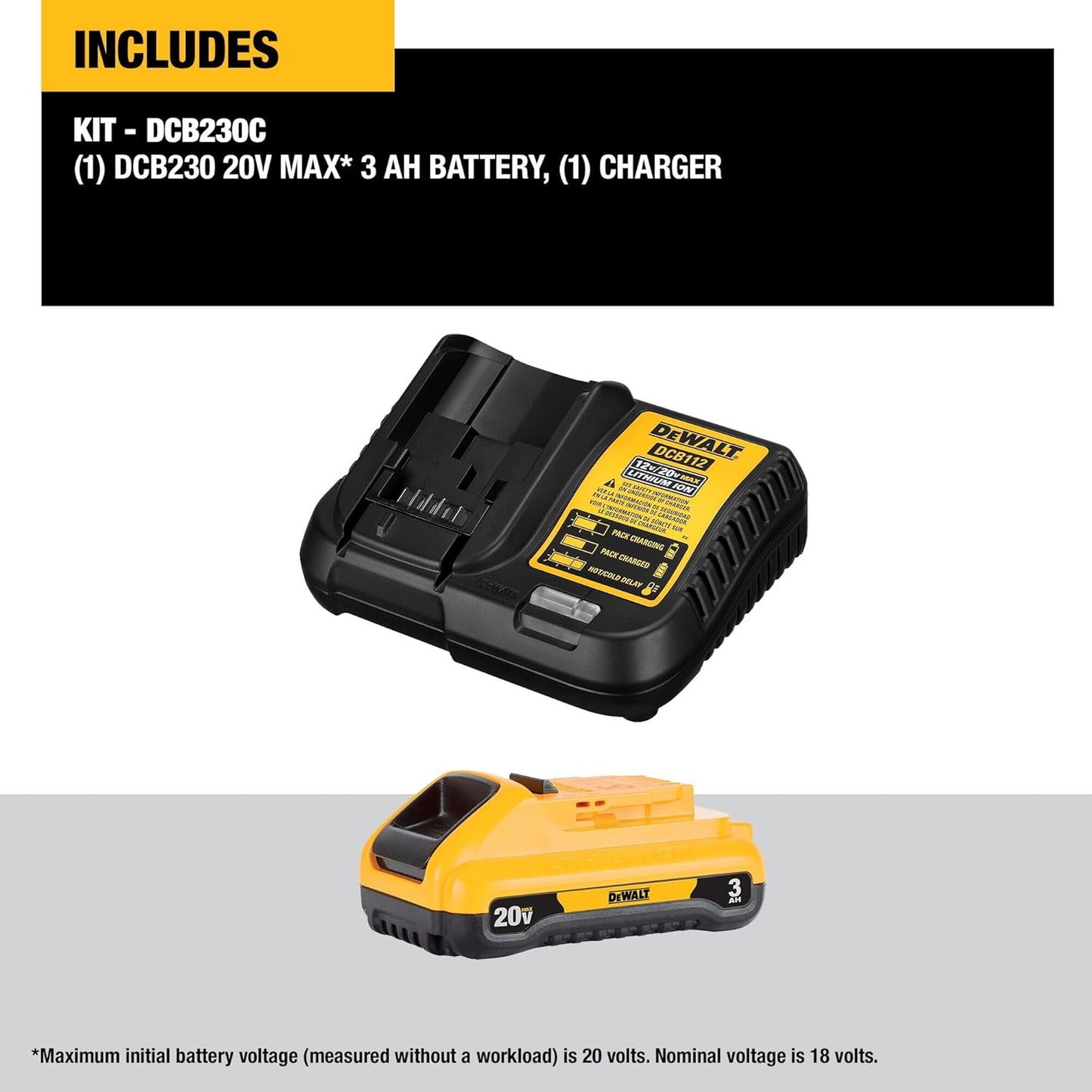 DEWALT 20V MAX Battery Pack with Charger