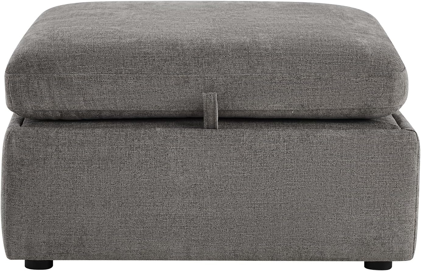 CHITA 34 Inch Upholstered Square Modular Storage Ottoman