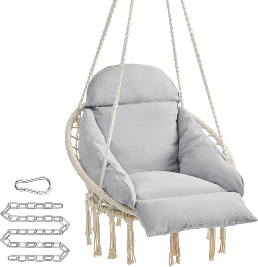 SONGMICS Hanging Hammock Chair with Large, Thick Cushion