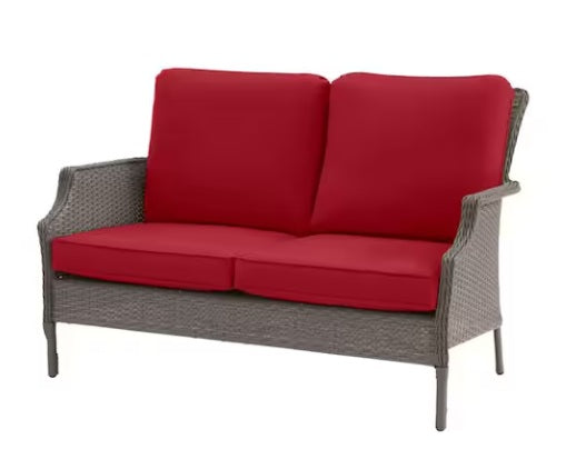 Grayson Ash Gray Wicker Outdoor Patio Loveseat