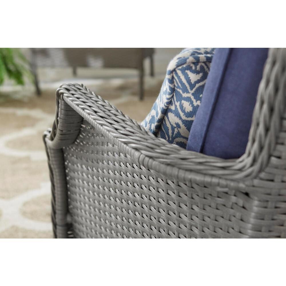 Grayson Ash Gray Wicker Outdoor Patio Loveseat